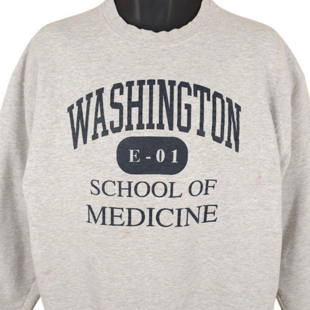 Vintage Washington School Of Medicine Sweatshirt Mens Size XL Gray Y2K